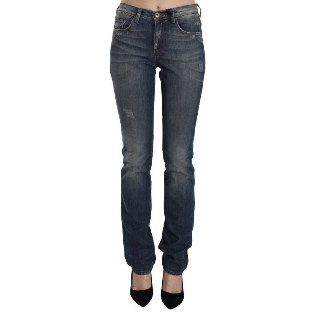 Ermanno Scervino Blue Washed Boot Cut Casual Denim Pants Women's Jeans